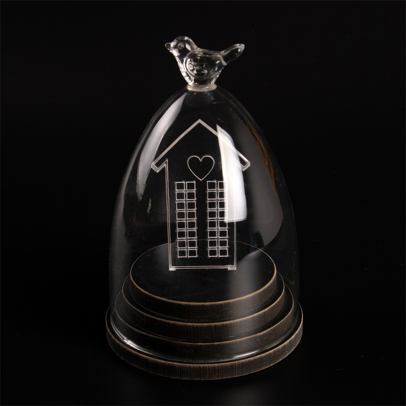 EP0040 4-1/4"X6-1/2" LED Night Lamp - Bottled House, wood base
