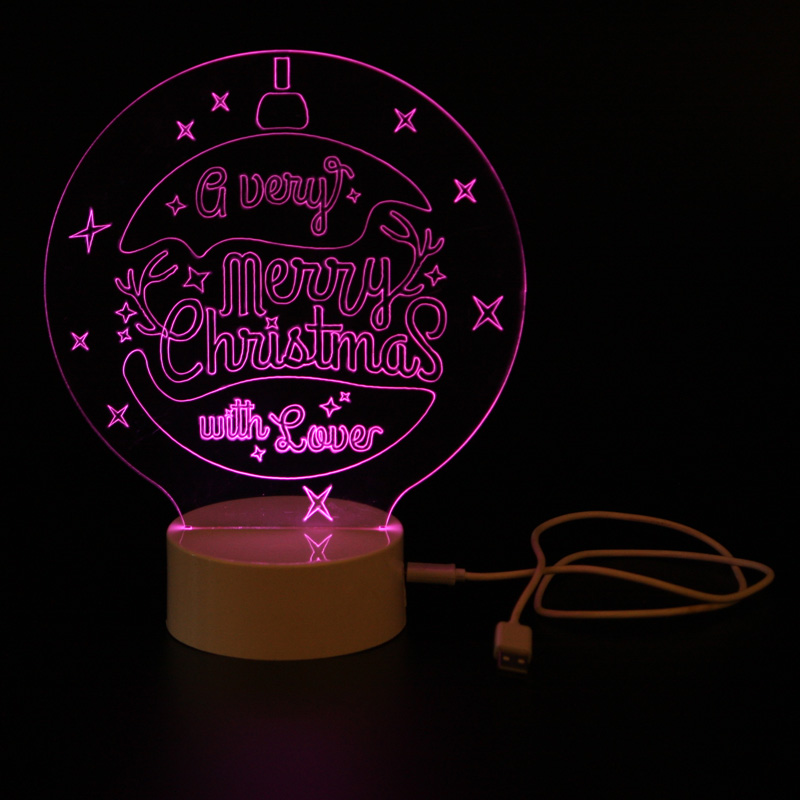 EP0055 LED Merry Christmas - Night Lamp, wood base